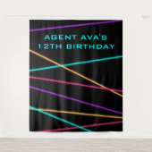 Gepersonaliseerde Spy Party Laser Tapestry Wandkleed (Voorkant)