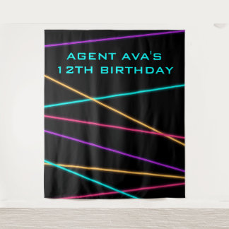 Gepersonaliseerde Spy Party Laser Tapestry Wandkleed