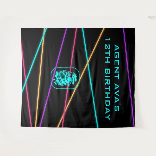 Gepersonaliseerde Spy Party Laser Tapestry Wandkleed (Voorkant (horizontaal))