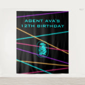 Gepersonaliseerde Spy Party Laser Tapestry Wandkleed (Voorkant)