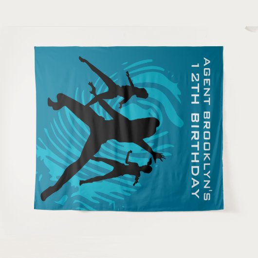 Gepersonaliseerde Spy Party Vingerafdruk Tapestry Wandkleed (Voorkant (horizontaal))