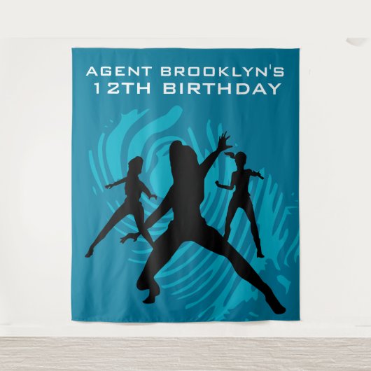 Gepersonaliseerde Spy Party Vingerafdruk Tapestry Wandkleed (Voorkant)