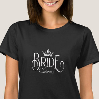 Gepersonaliseerde Squad Bride Bachelorette Hen Par T-shirt