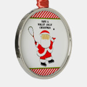 Gepersonaliseerde Squash Player Christmas Collecti Metalen Ornament (Rechts)