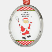 Gepersonaliseerde Squash Player Christmas Collecti Metalen Ornament (Links)