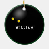 gepersonaliseerde squash-speler, waarop keramische keramisch ornament (Achterkant)