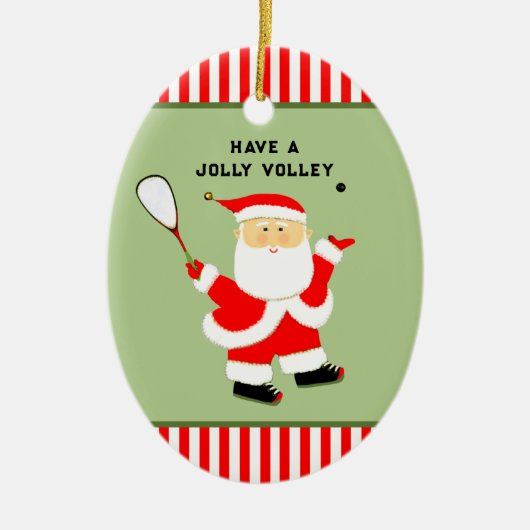 gepersonaliseerde squash sporten keramisch ornament (Voorkant)