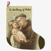 Gepersonaliseerde St. Anthony van Padua Prayer Grote Kerstsok (Voorkant)