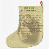 Gepersonaliseerde St. Anthony van Padua Prayer Grote Kerstsok (Achterkant)