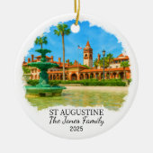 Gepersonaliseerde St Augustine Ornament, Florida Keramisch Ornament (Voorkant)