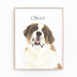 Gepersonaliseerde St. Bernard Art Foto Afdruk