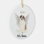 Gepersonaliseerde St. Bernard-herdenkingssteun Keramisch Ornament (Rechts)