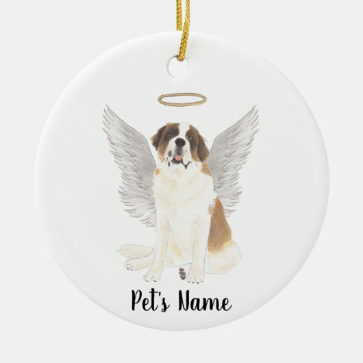 Gepersonaliseerde St. Bernard-herdenkingssteun Keramisch Ornament (Voorkant)