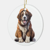 Gepersonaliseerde St. Bernard Hond Keramisch Ornament (Links)