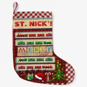 Gepersonaliseerde St. Nick's Christmas Block Party Kleine Kerstsok