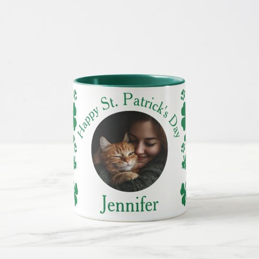 Gepersonaliseerde St. Patrick's Day - Cat Lovers G Mok (Midden)