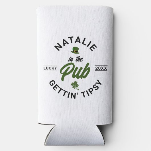 Gepersonaliseerde St Patricks Day Funny Group Drin Seltzer Blikjeskoeler (Achterkant)