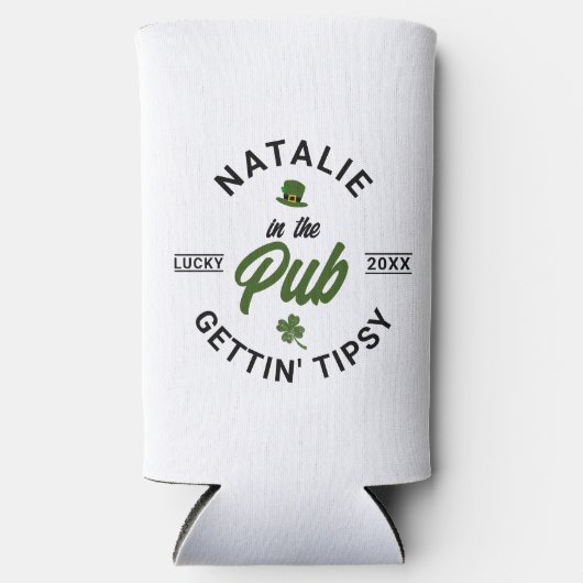 Gepersonaliseerde St Patricks Day Funny Group Drin Seltzer Blikjeskoeler (Voorkant)