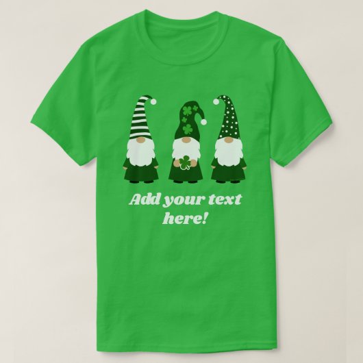 Gepersonaliseerde St Patrick's Day Gnomes Unisex T-shirt (Design voorkant)