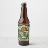 Gepersonaliseerde St Patrick's Day Ierse pub Grapp Bier Etiket (Voorkant)