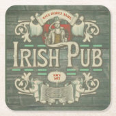 Gepersonaliseerde St Patrick's Day Ierse pub Grapp Kartonnen Onderzetters (Voorkant)