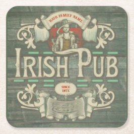 Gepersonaliseerde St Patrick's Day Ierse pub Grapp Kartonnen Onderzetters