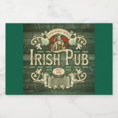 Gepersonaliseerde St Patrick's Day Ierse pub Grapp Likeurfles Etiket (Enkel label)