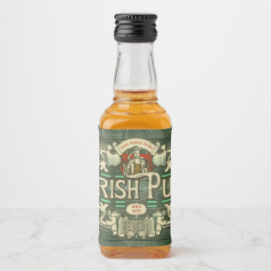 Gepersonaliseerde St Patrick's Day Ierse pub Grapp Likeurfles Etiket