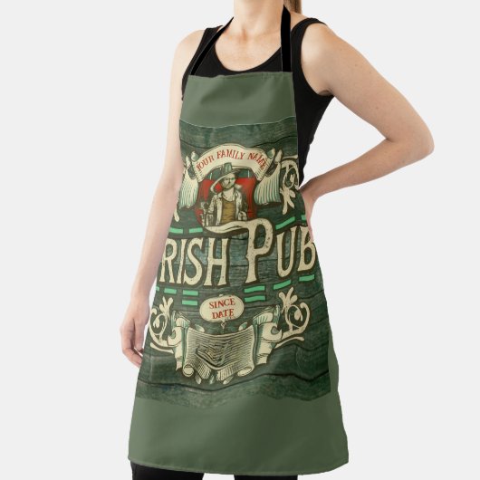 Gepersonaliseerde St Patrick's Day Ierse pub Grapp Schort (Insitu)