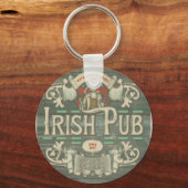 Gepersonaliseerde St Patrick's Day Ierse pub Grapp Sleutelhanger (Achterkant)