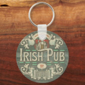Gepersonaliseerde St Patrick's Day Ierse pub Grapp Sleutelhanger (Voorkant)
