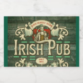 Gepersonaliseerde St Patrick's Day Ierse pub Grapp Sparkling Wijnetiket (Enkel label)
