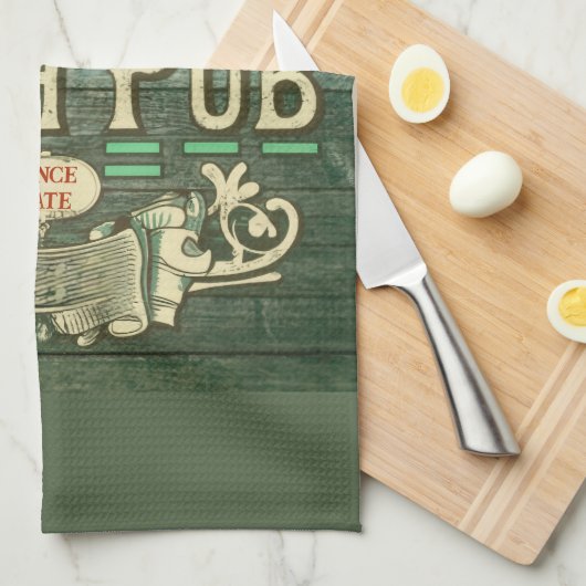 Gepersonaliseerde St Patrick's Day Ierse pub Grapp Theedoek (Quarter Fold)