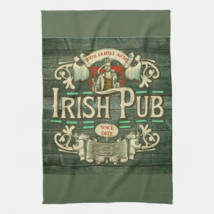Gepersonaliseerde St Patrick's Day Ierse pub Grapp Theedoek