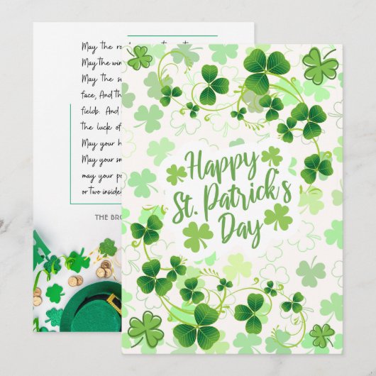 Gepersonaliseerde St. Patrick's Day Ierse zegening Feestdagenkaart (Voorkant / Achterkant)