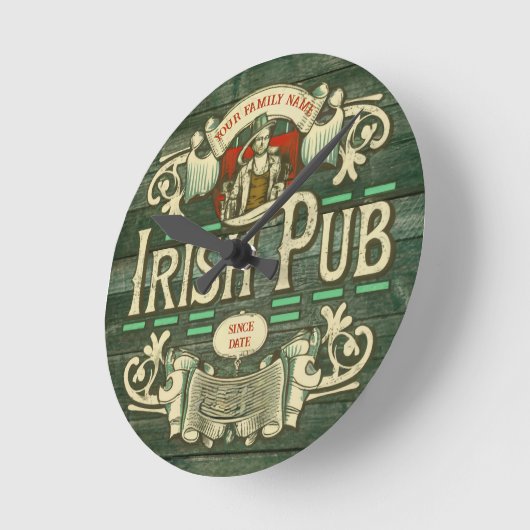 Gepersonaliseerde St Patricks Day Irish Pub Box Si Ronde Klok (Hoek)