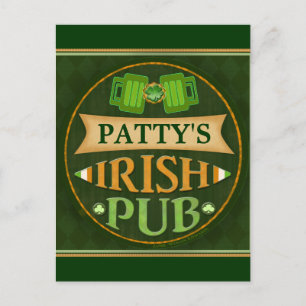 Gepersonaliseerde St. Patrick's Day Irish Pub Brie Briefkaart