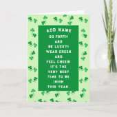 Gepersonaliseerde St. Patrick's Day kaart (Voorkant)