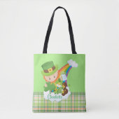 Gepersonaliseerde St Patrick's Day Leprechaun Tote Bag (Voorkant)