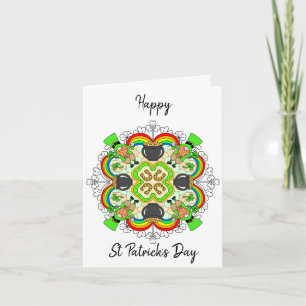 Gepersonaliseerde St Patrick's Day Mandala Feestdagen Kaart