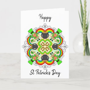 Gepersonaliseerde St Patrick's Day Mandala Feestdagen Kaart