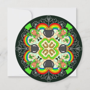 Gepersonaliseerde St Patrick's Day Mandala Feestdagenkaart