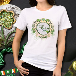 Gepersonaliseerde ST. Patricks Day Schattige Bird Tri-Blend Shirt