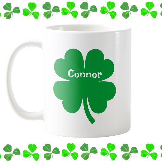 Gepersonaliseerde St. Patrick's Day Shamrock Koffiemok