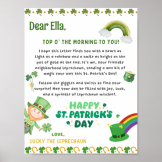 Gepersonaliseerde St Patrick's kabouter brief Poster