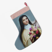 Gepersonaliseerde St. Therese de Kleine Bloem Grote Kerstsok (Achterkant (Hangend))