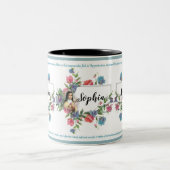 Gepersonaliseerde St. Therese met Memorare Prayer Tweekleurige Koffiemok (Center)