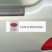 Gepersonaliseerde St. Valentijns rode hart met par Bumpersticker (Op auto)