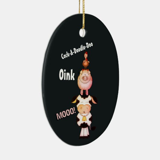 Gepersonaliseerde staartdieren 1 Kerstmis Keramisch Ornament (Rechts)