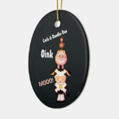 Gepersonaliseerde staartdieren 1 Kerstmis Keramisch Ornament (Links)